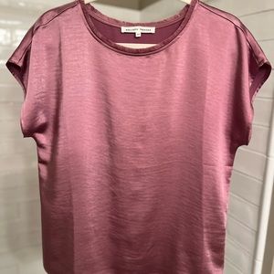 Melissa Nepton lilac colored sateen blouse.